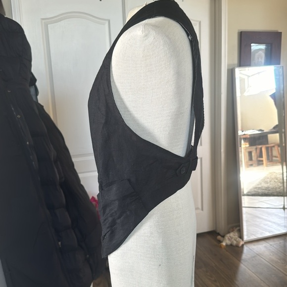 Linen black sexy funky open vest size medium - Picture 4 of 12